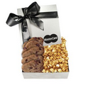The Chairman Chocolate Chip Cookies and Caramel Popcorn Box - Silver